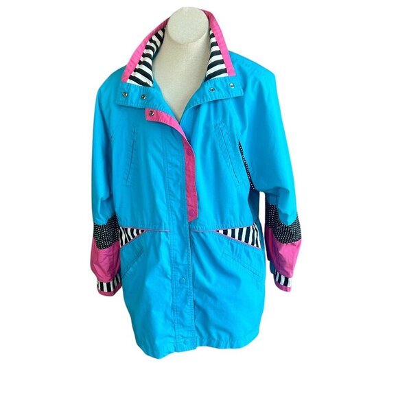 Current Seen Vintage 80s Colorblock Funky Jacket Size Medium - Picture 1 of 9